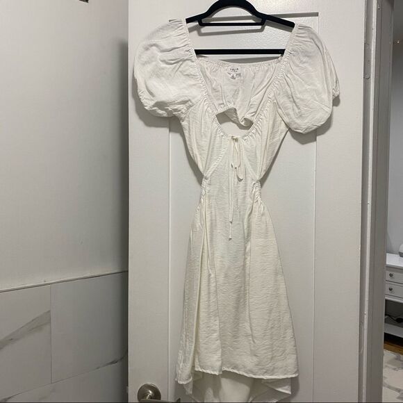 NWT White Cut Out Mini Dress - Picture 5 of 12